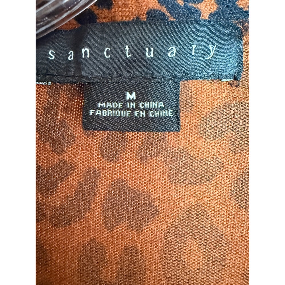 Sanctuary Cardigan Womens M Rust Orange Leopard Open Front XT9076D26JB1R - Picture 2 of 6